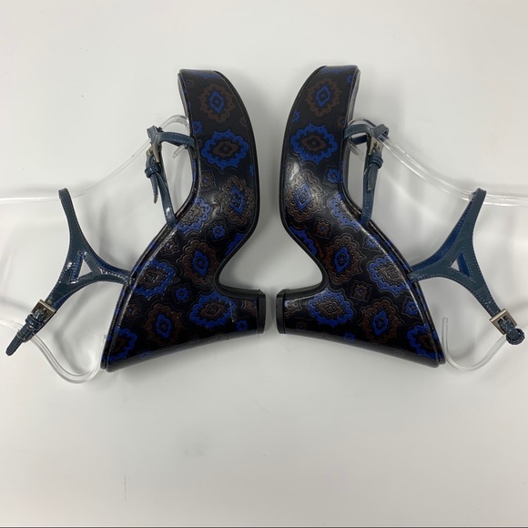 Prada Platform Sandal Strappy Ikat Pattern 35.5 - Picture 5 of 8